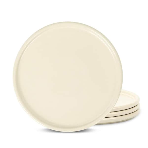 STONE LAIN Eden 4-Piece Beige Stoneware Dinner Plate Set (Service for 4)