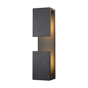 Pierre Textured Matte Black Outdoor LED Wall Sconce