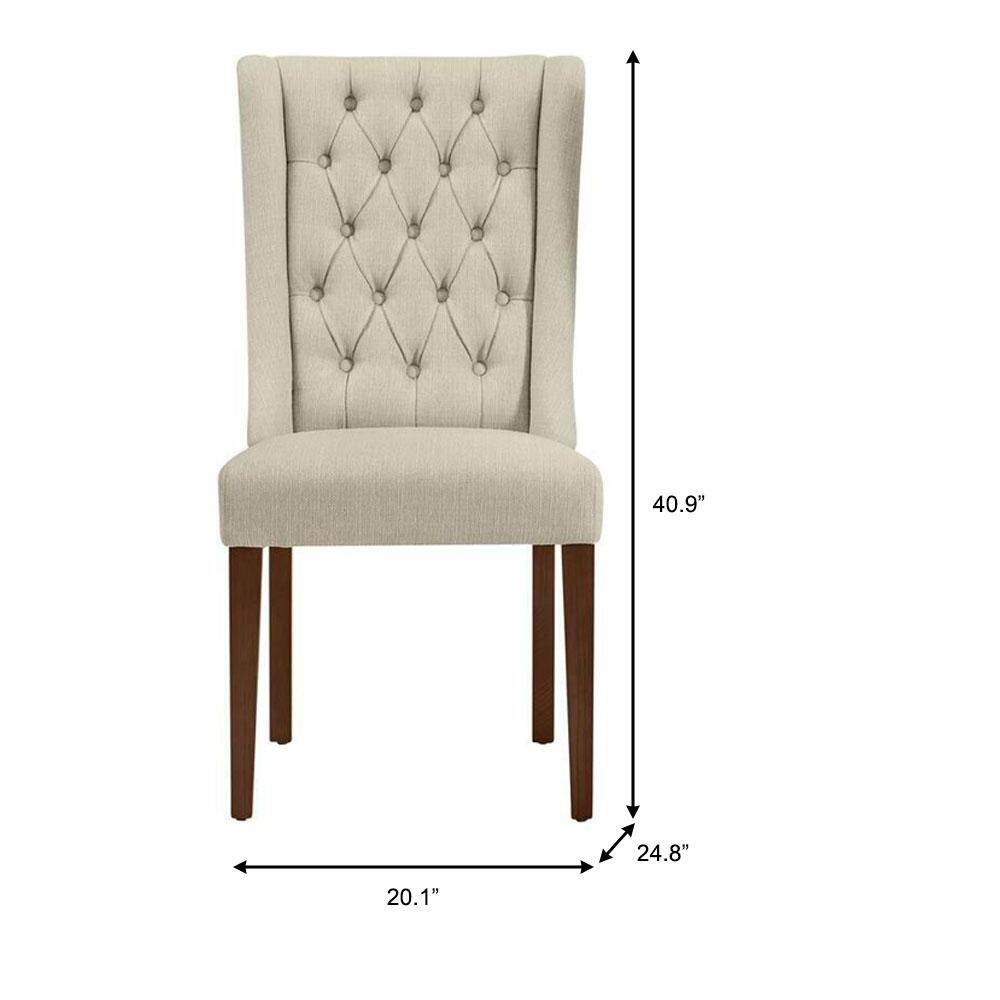 Home Decorators Collection Dorbrook Diamond-Tufted Upholstered Dining Chairs in Oatmeal Beige (Set of 2) - 2