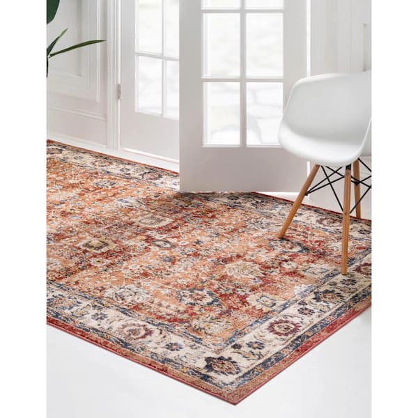 Unique Loom Utopia Antheia Terracotta 5' 0 x 8' 0 Area Rug 3135301