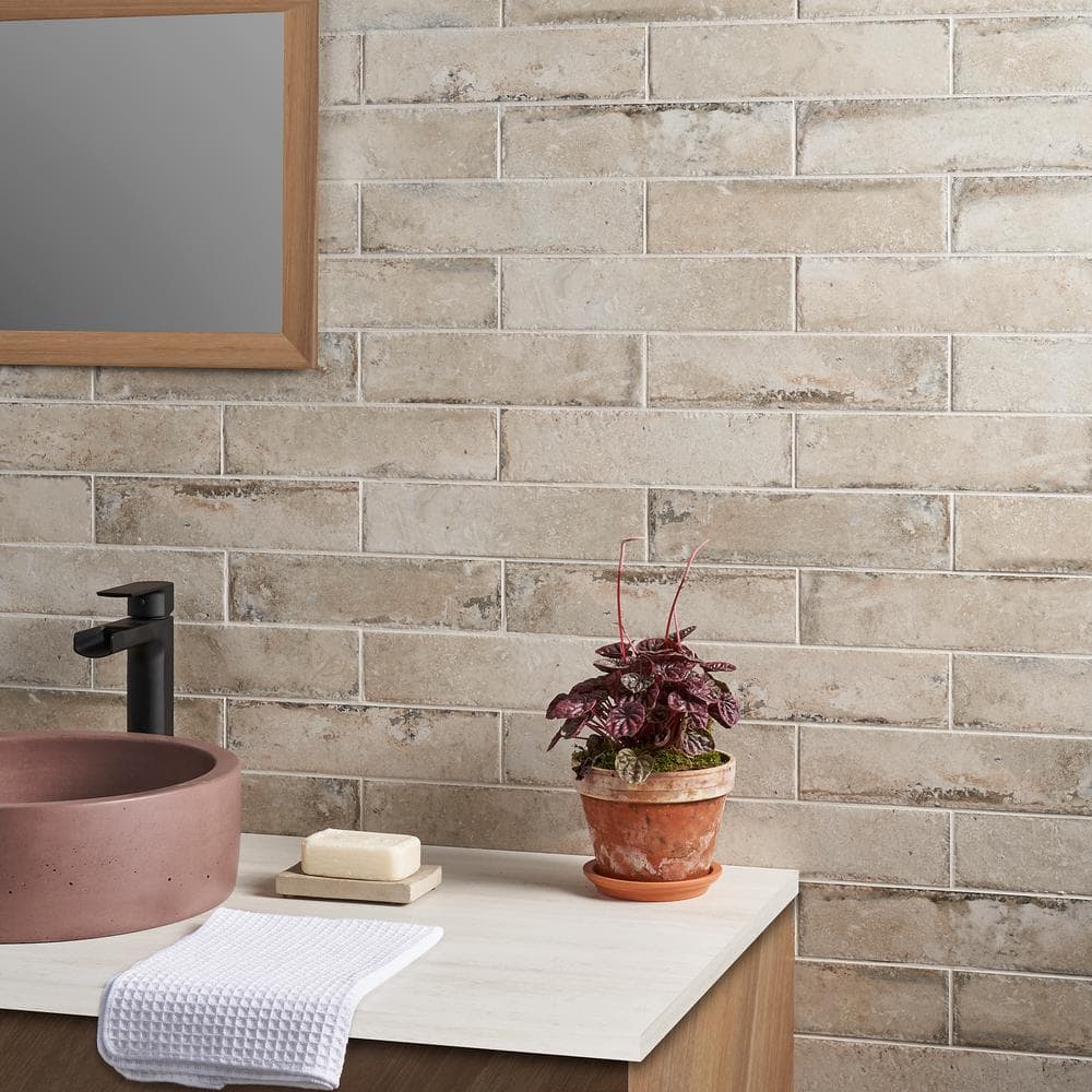 Ravello 3" x 12" Beige Natural Porcelain Wall and Floor Tile
