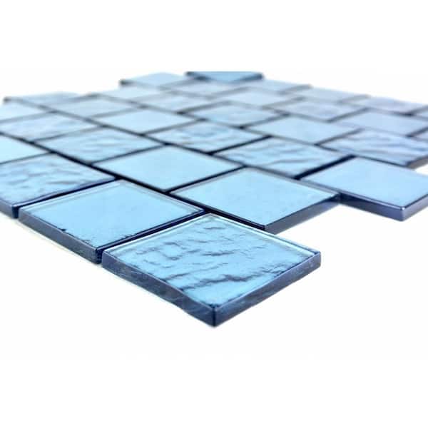 Landscape Danube Blue 12 in. X 12 in. Square Glass Mosaic Wall And Pool Tile (8.32 sq.ft./Case)