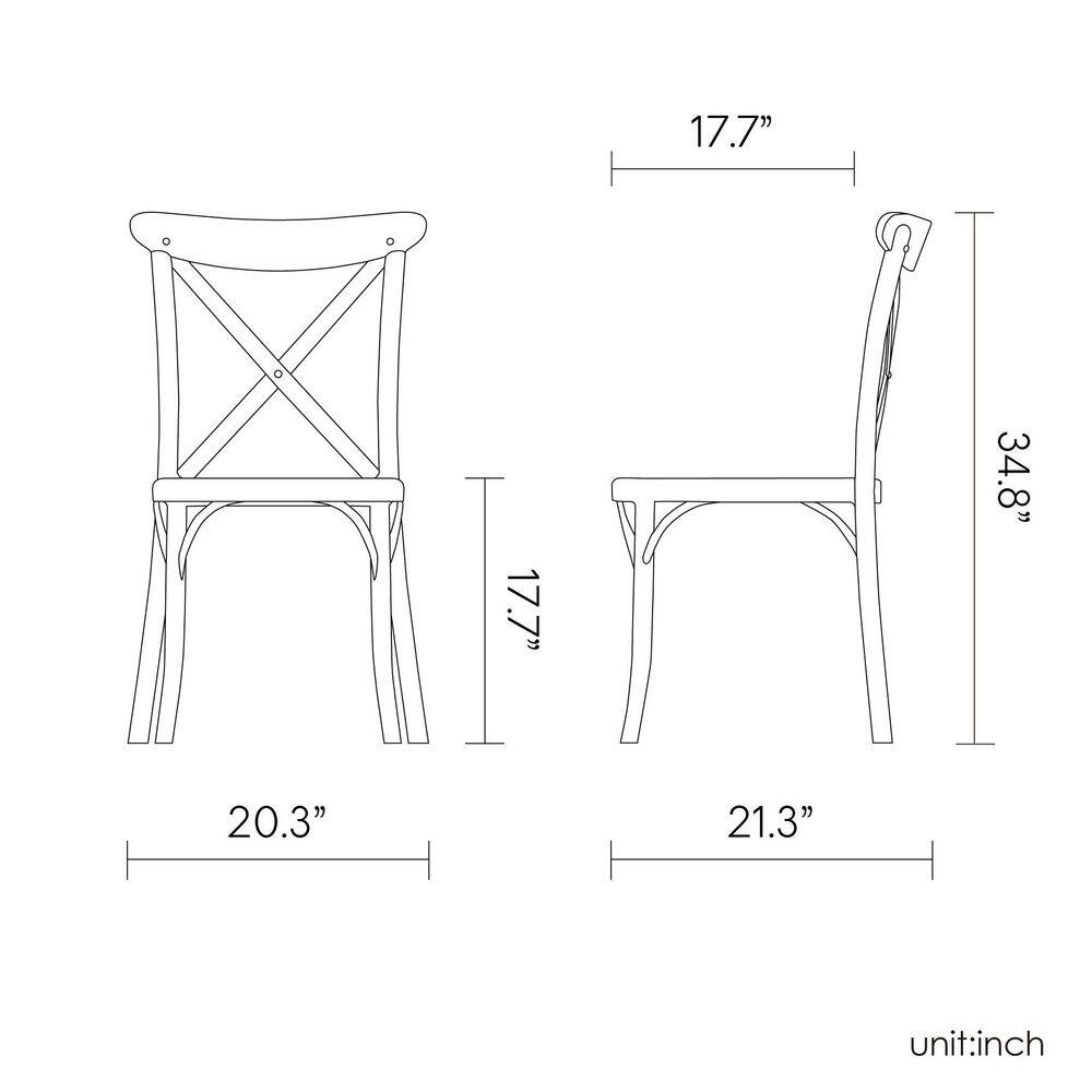 Xenia 35" High White Cross-Back Resin Side Chair (Set of 2)