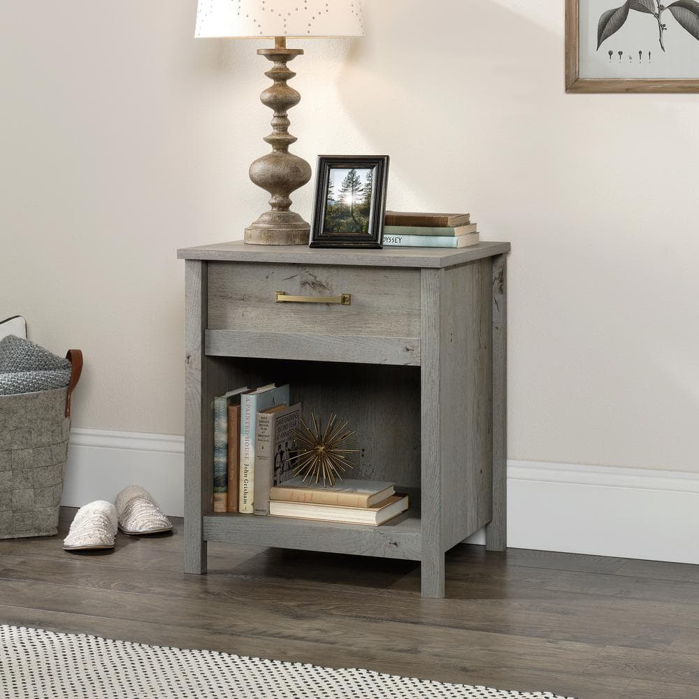 Mystic Oak Vintage-Inspired Nightstand with Storage Drawer