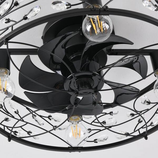 Genoci 20.07 in. Indoor Black Farmhouse Flush Mount Standard
