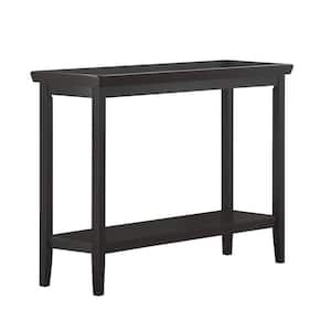 48 in. Black Standard Rectangle Wood Console Table with Storage