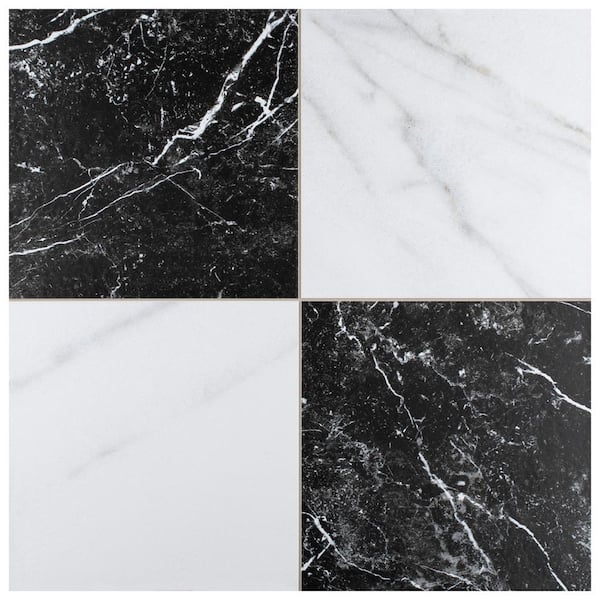 Merola Tile - Merzoni Checker Ruzzini 17-7/8 in. x 17-7/8 in. Porcelain Floor and Wall Tile (13.5 sq. ft./Case)