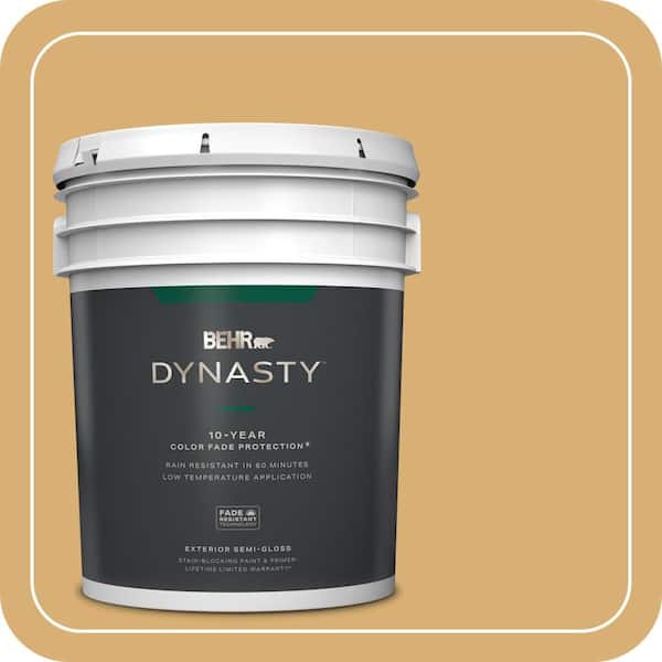 BEHR DYNASTY 5 gal. Home Decorators Collection #HDC-AC-08 Mustard Field Semi-Gloss Enamel Exterior Stain-Blocking Paint & Primer