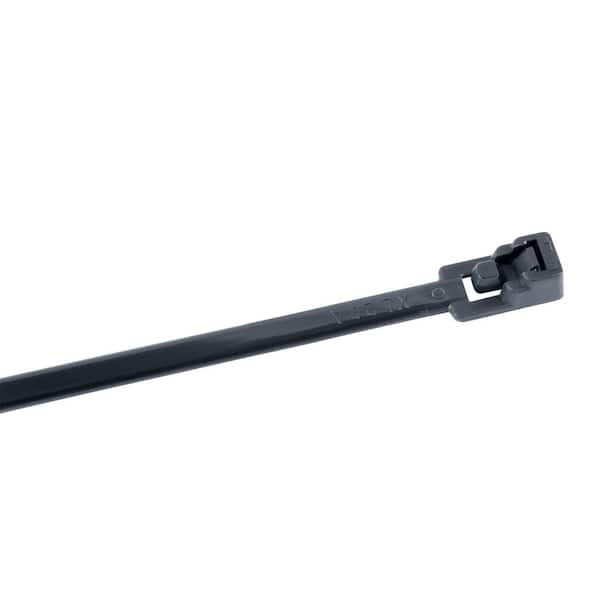 GARDNER BENDER 8 in. UV Releasable Cable Tie, Black (25-Pack)