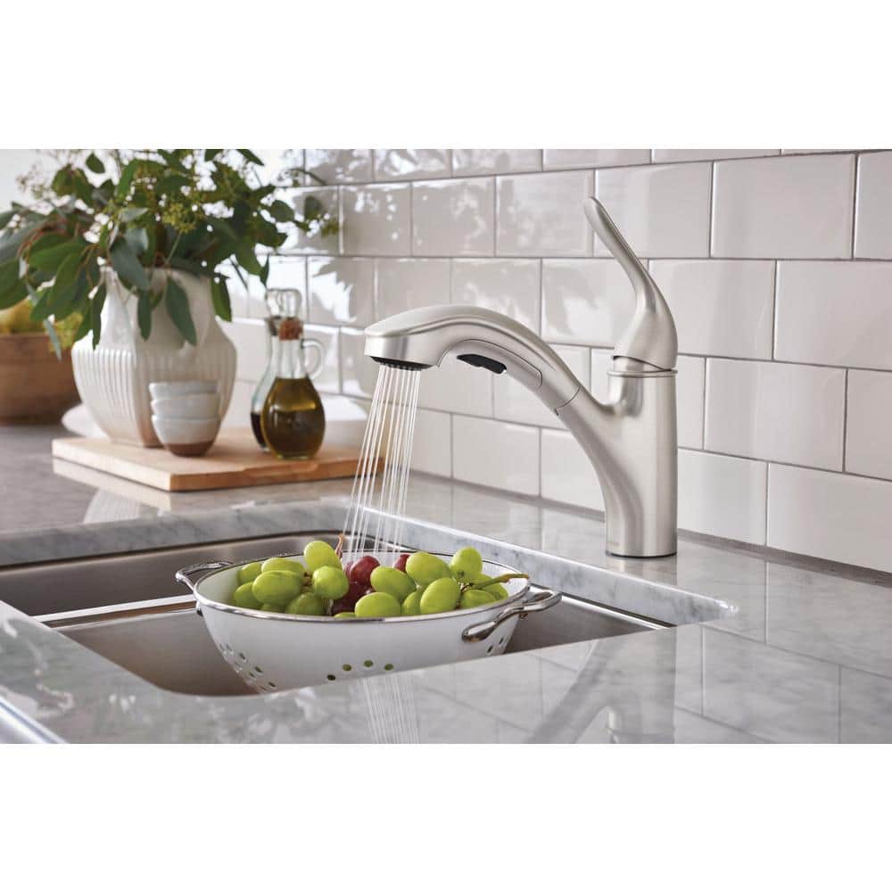 Spot Resist Stainless Single-Handle Pull-Out Kitchen Faucet