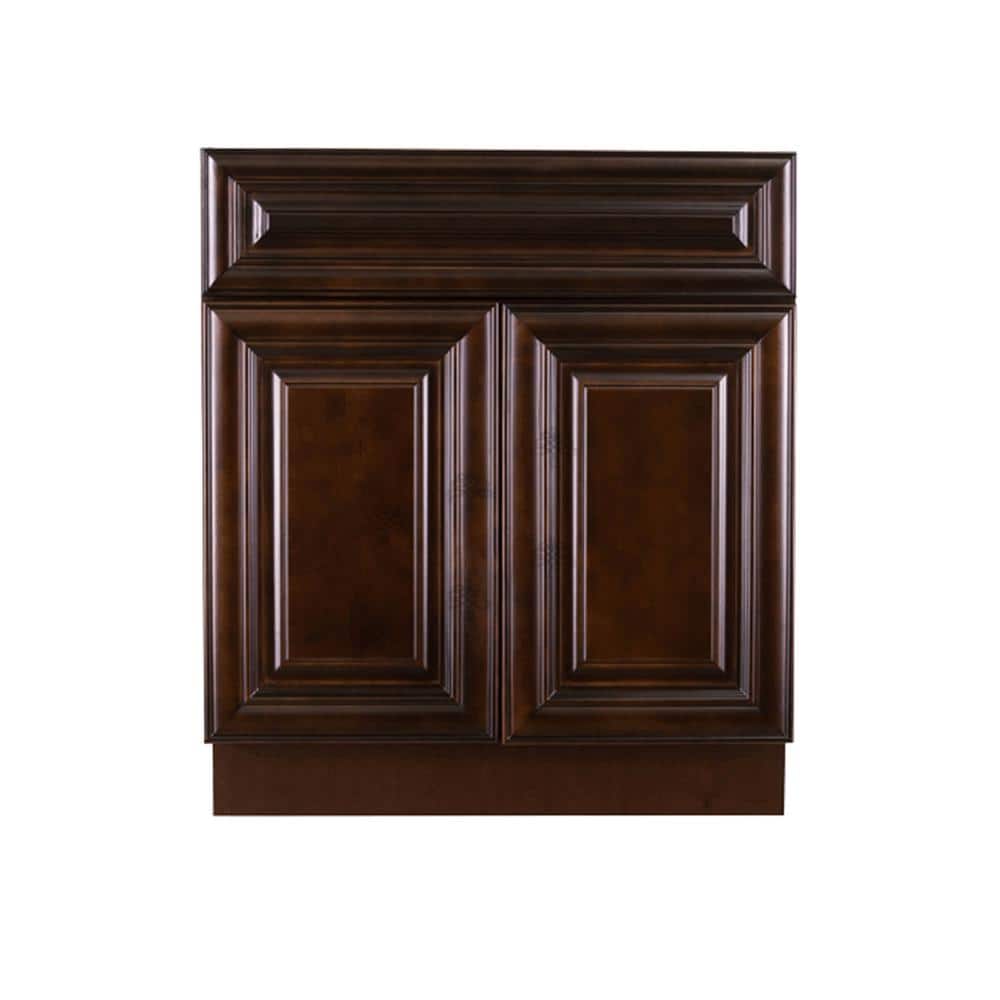 Edinburgh Espresso Plywood Raised Panel Stock Assembled Base Kitchen Cabinet (27 in. W x 34.5 in. H x 24 in. D) price history on PriceWatchPro