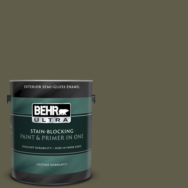 BEHR ULTRA 1 gal. #UL190-23 Alligator Skin Semi-Gloss Enamel Exterior Paint and Primer in One