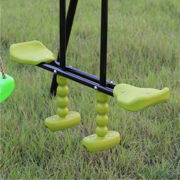 Bon Furni 3 in 1 Multicolor Metal Outdoor Swing Set with