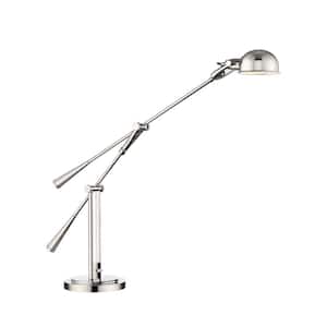 Grammercy Park 51.75 in. Polished Nickel Table Lamp with Polished Nickel Steel Shade