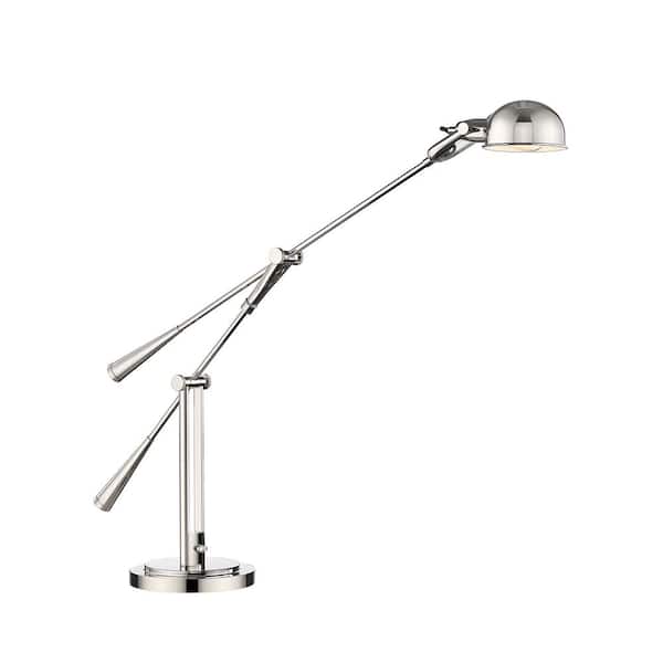 Unbranded Grammercy Park 51.75 in. Polished Nickel Table Lamp with Polished Nickel Steel Shade