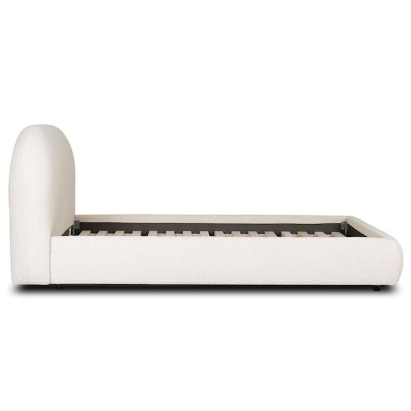 Genoa Crema White Wood Frame King Size Platform Bed