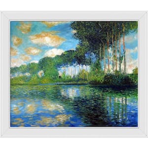 Poplars on the Banks of the Epte by Claude Monet Galerie White Framed Nature Oil Painting Art Print 24 in. x 28 in.