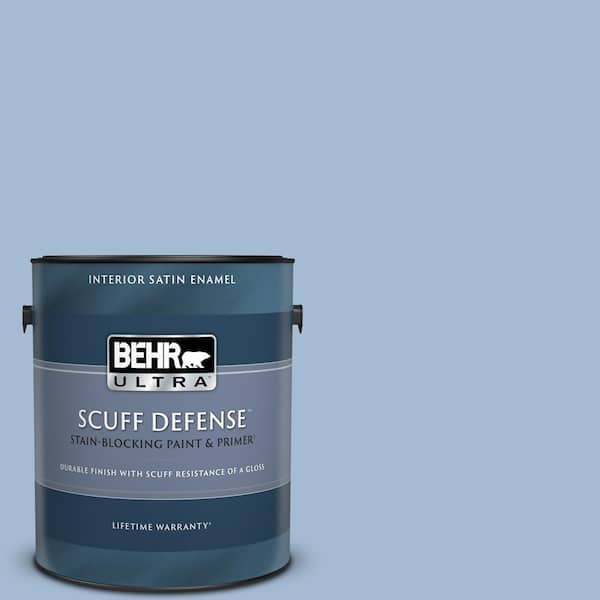 BEHR ULTRA 1 gal. #M530-3 Perennial Blue Extra Durable Satin Enamel Interior Paint & Primer