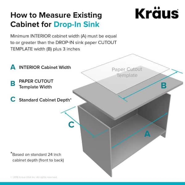 KRAUS Standart PRO Drop-In Stainless Steel 18 in. 1-Hole Single