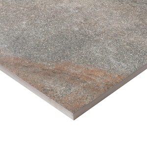 Dominion Iron Gray 23.62 in. x 23.62 in. Matte Limestone Look Porcelain Paver Tile (7.74 sq. ft./Case)