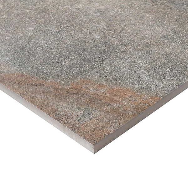 Dominion Iron Gray 23.62 in. x 23.62 in. Matte Limestone Look Porcelain Paver Tile (7.74 sq. ft./Case)