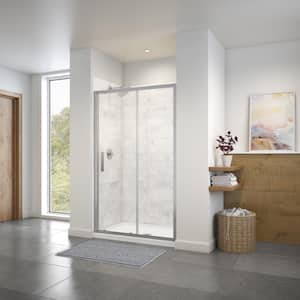 Connect 46.5 x 72 in. 6 mm Sliding Shower Door for Alcove Installation with Clear glass in Chrome