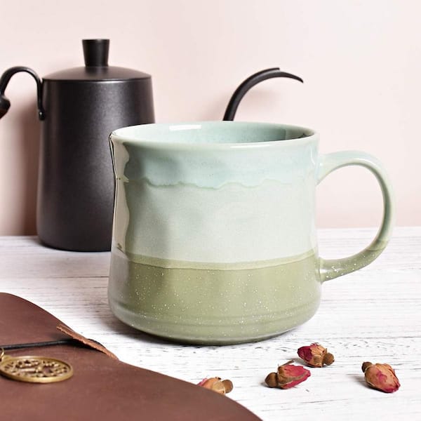 Aoibox 16 oz. Large Ceramic Coffee Mug with Handle, Tea Cup, Novelty Coffee Cup, Black