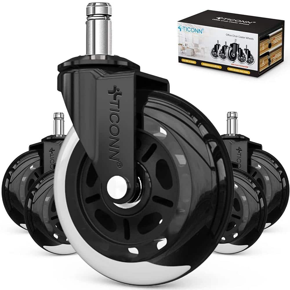 Clear Polyurethane Office Chair Caster Wheels Set of 5