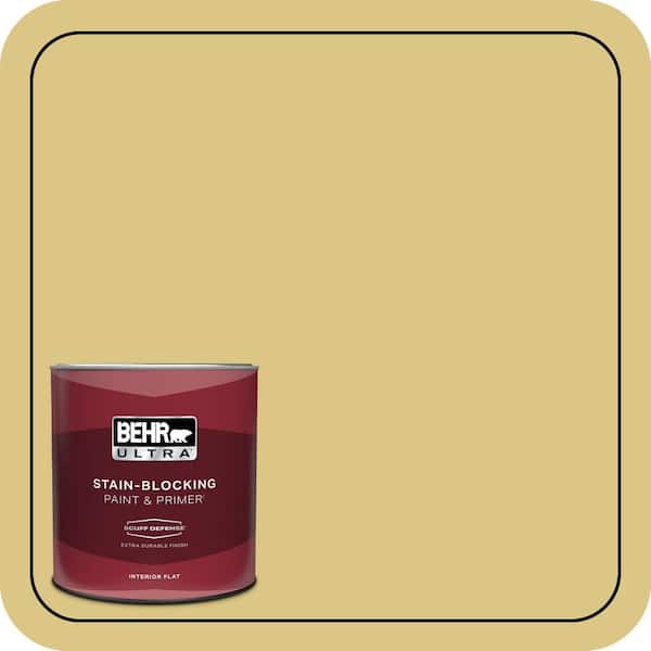 BEHR ULTRA 1 qt. #390D-5 Sea Kelp Extra Durable Flat Interior Paint & Primer
