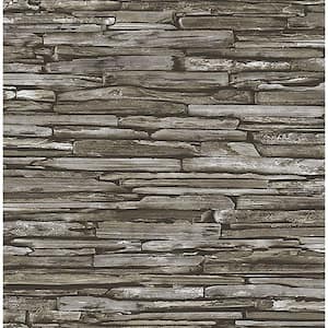 Stacked Slate Green Industrial Paper Strippable Roll Wallpaper (Covers 56.4 sq. ft.)