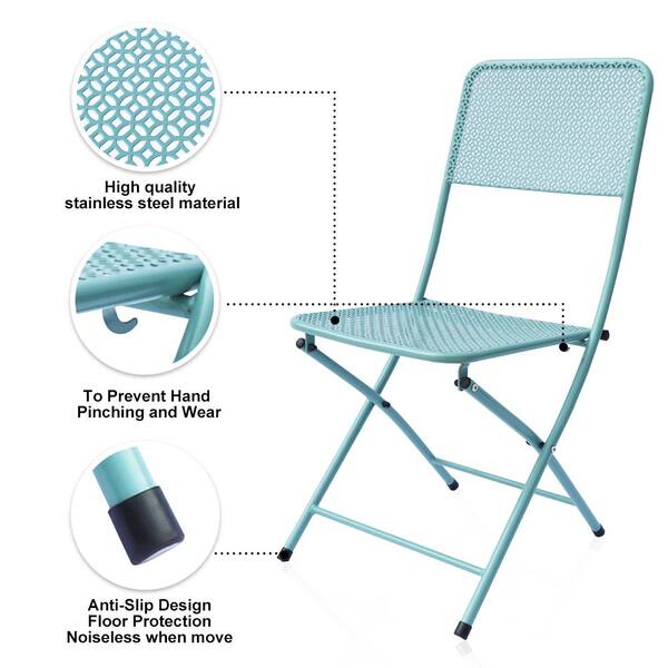 steel mesh folding patio bistro chair