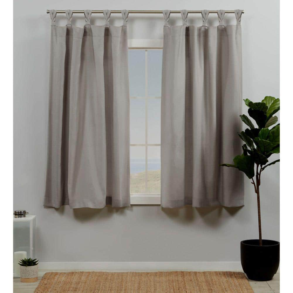 EXCLUSIVE HOME Loha Beige Solid Light Filtering Braided Tab Top Curtain ...