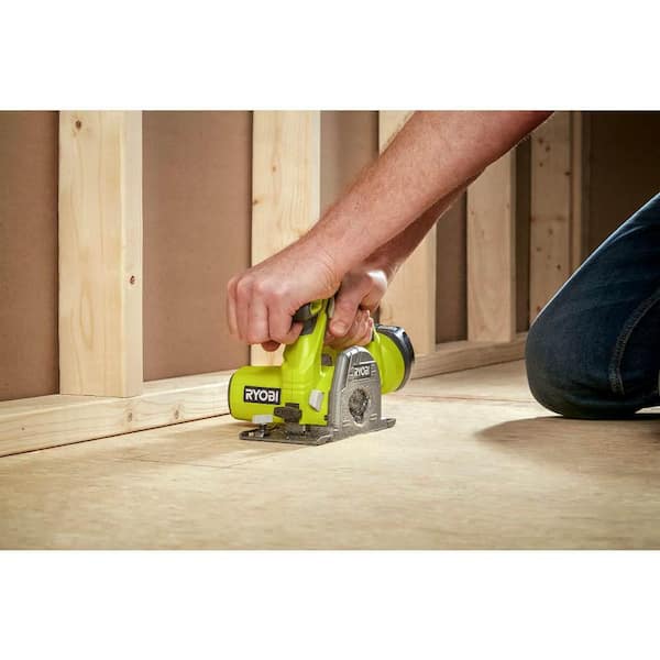 RYOBI - ONE+ 18V Cordless 3-3/8 in. Multi Material Plunge Saw Kit with 2.0 Ah Battery and Charger