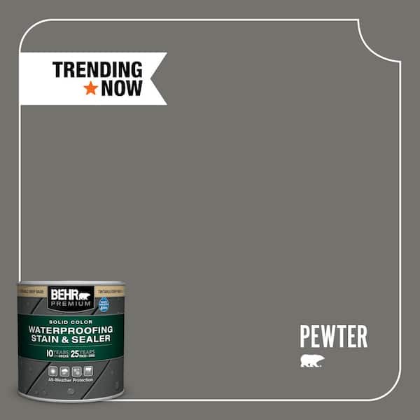 BEHR PREMIUM 8 oz. #SC-131 Pewter Solid Color Waterproofing Exterior Wood Stain and Sealer Sample