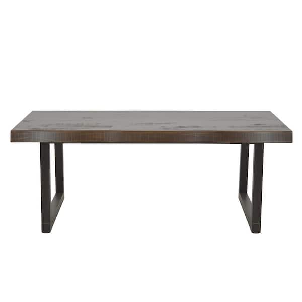 Steve Silver Jennings 48 in. Cherry/Ebony Large Rectangle Wood Coffee Table with Live Edge