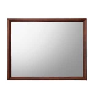 Ilana 1 in. x 35 in. Modern Square Framed Brown Cherry Decorative Mirror