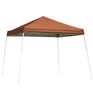 12 ft. W x 12 ft. D Slant-Leg Terracotta Pop-Up Canopy w/ Steel, Rust/Corrosion-Resistant Frame and UV-Protected Fabric