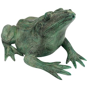5 in. H Bull Frog Cast Bronze Garden Medium Garden Statue