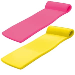 Super Soft Sunsation Pink and Yellow Foam Pool Float Loungers