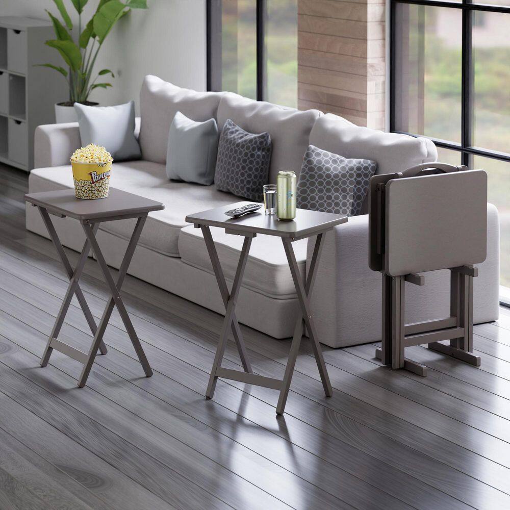 Alex 14.57 In Oyster Gray 5-Pc Snack/End Table Set - thumbnail 4