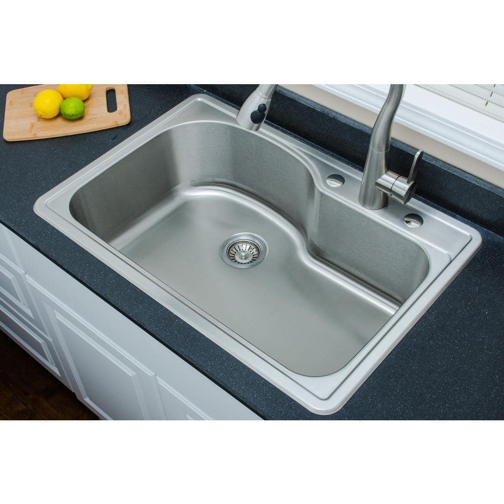 33'' Matte Stainless Steel Drop-In Single Bowl Kitchen Sink