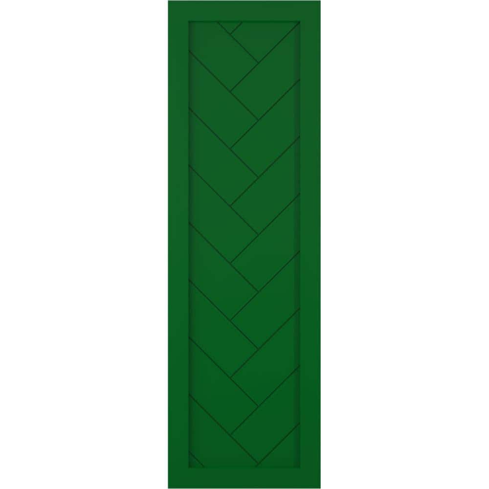 15 in. x 28 in. PVC Single Panel Herringbone Modern Style Fixed Mount Board and Batten Shutters Pair in Viridian Green price history on PriceWatchPro