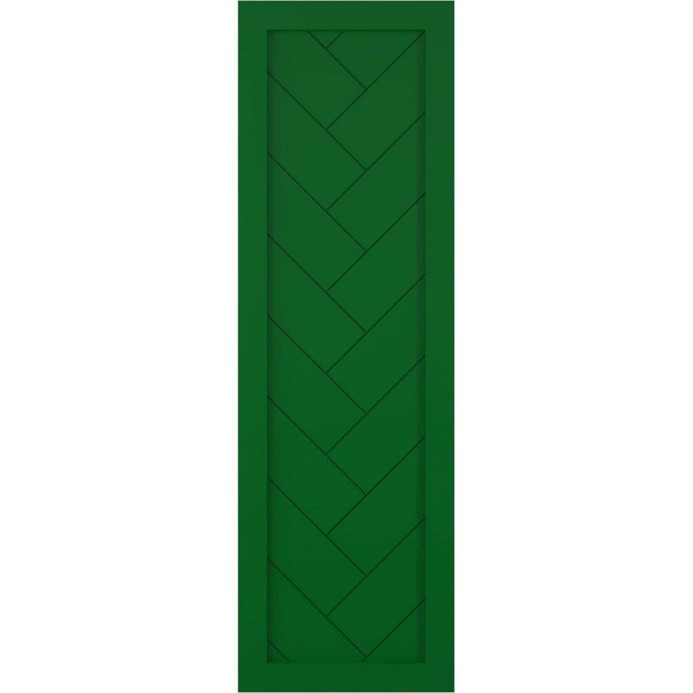 18 in. x 76 in. PVC Single Panel Herringbone Modern Style Fixed Mount Board and Batten Shutters Pair in Viridian Green price history on PriceWatchPro