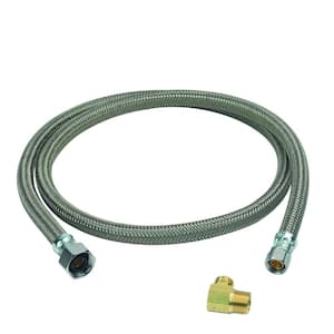 1/2 in. FIP x 3/8 in. Compression x 48 in. Braided Polymer Dishwasher Supply Line with 3/8 in. Compression Elbow