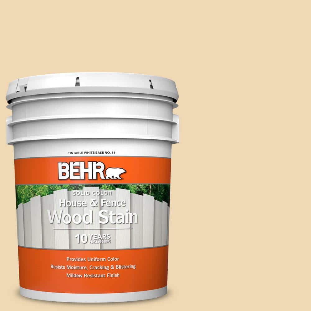 5 gal. #340E-3 Bavarian Cream Solid Color House and Fence Exterior Wood Sta