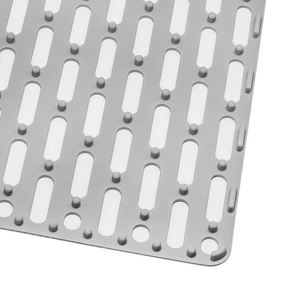 15 in. x 27.5 in. Silicone Sink Bottom grate in Grey