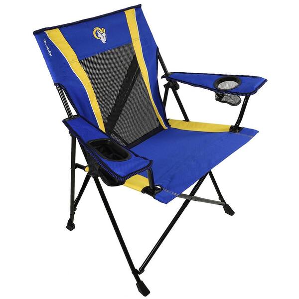 ITOPFOX Premium Pro Football Los Angeles Rams Blue and Yellow Polyester Camping Chair with Cup Holder