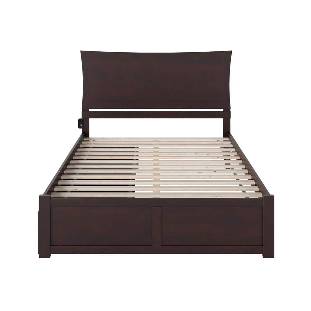Metro Queen Dark Wood Platform Bed with Storage Drawers