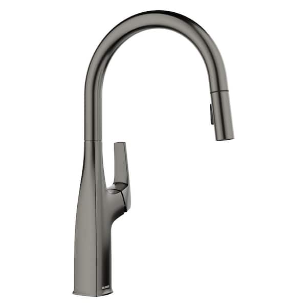 Rivana Single Handle Pull-Down Sprayer Kitchen Faucet in Satin Dark Steel