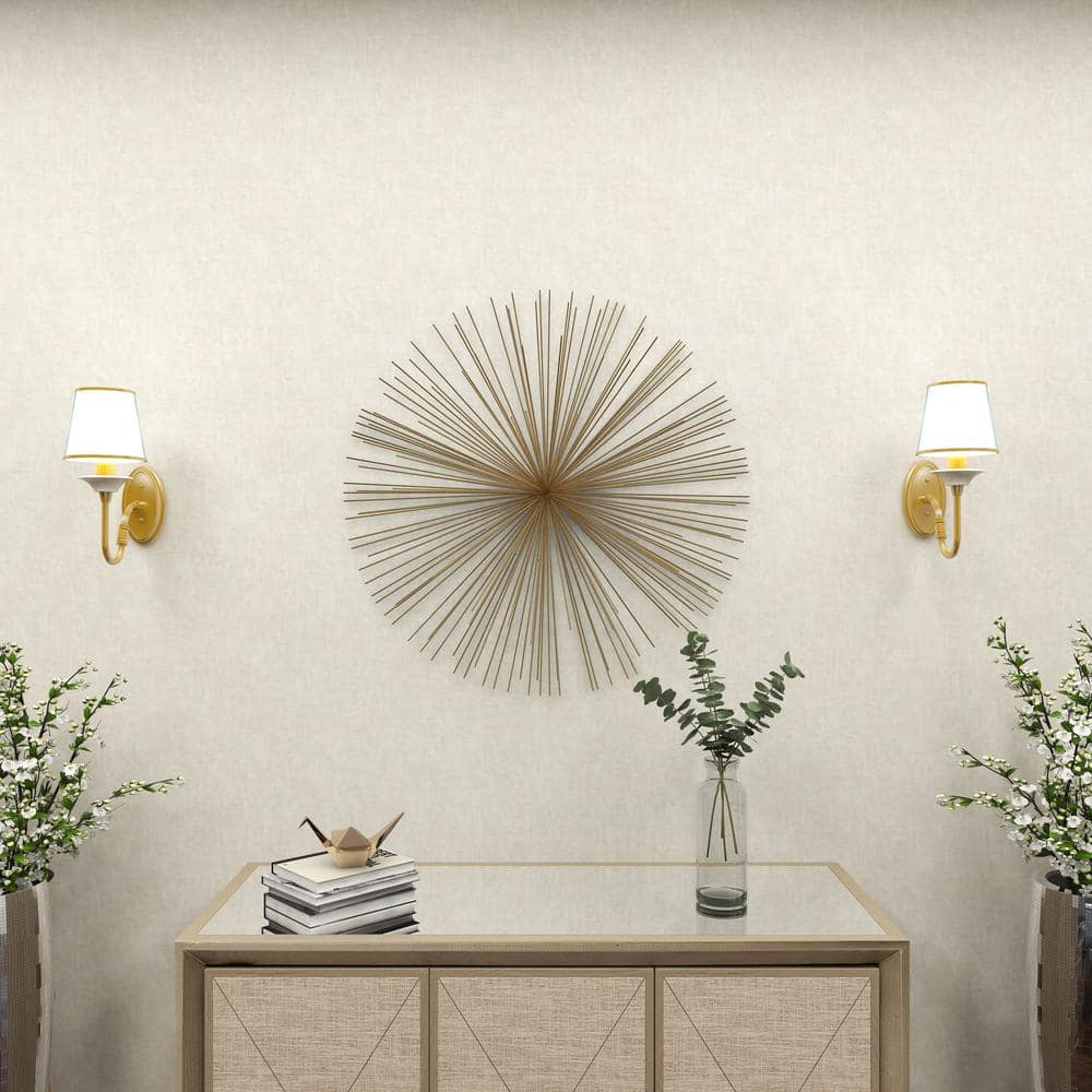 Gold Metal Starburst 3D Wall Sculpture for Modern Homes